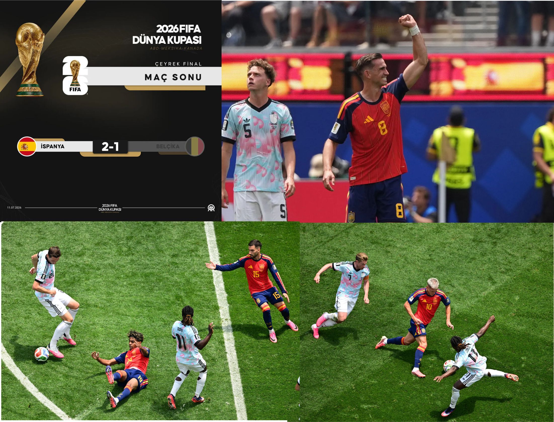 İspanya, Belçika'yı 2-1 yenerek yarı finale yükseldi