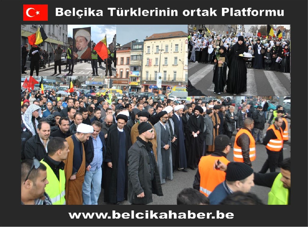 ŞEHİT EDİLEN ŞEYH ABDULLAH'A YÖNELİK SALDIRIYI BRÜKSEL'DE BİNLERCE KİŞİ  KINADI