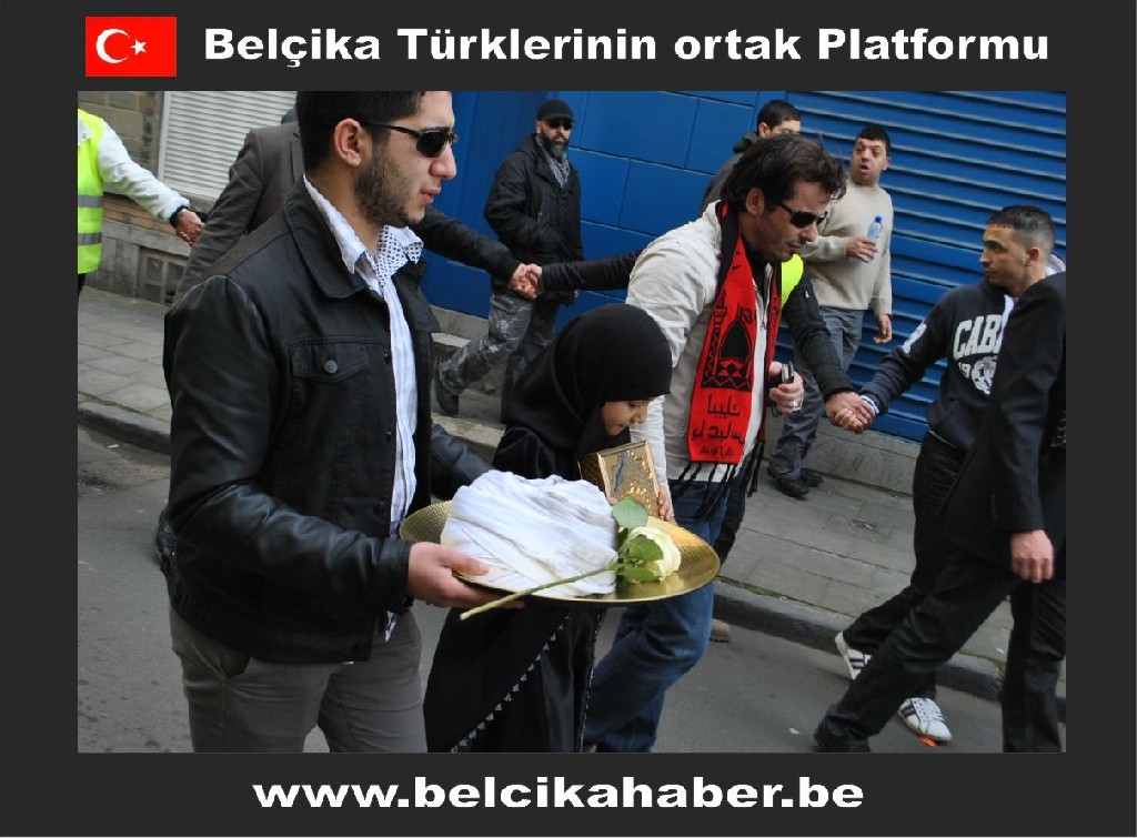 ŞEHİT EDİLEN ŞEYH ABDULLAH'A YÖNELİK SALDIRIYI BRÜKSEL'DE BİNLERCE KİŞİ  KINADI