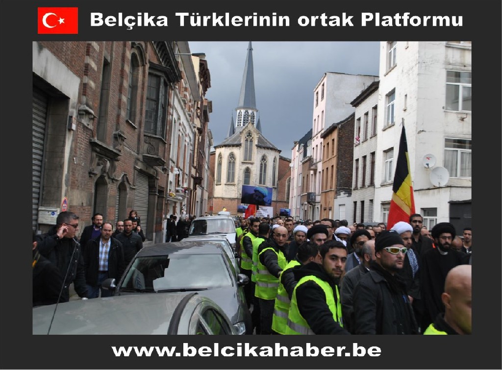 ŞEHİT EDİLEN ŞEYH ABDULLAH'A YÖNELİK SALDIRIYI BRÜKSEL'DE BİNLERCE KİŞİ  KINADI