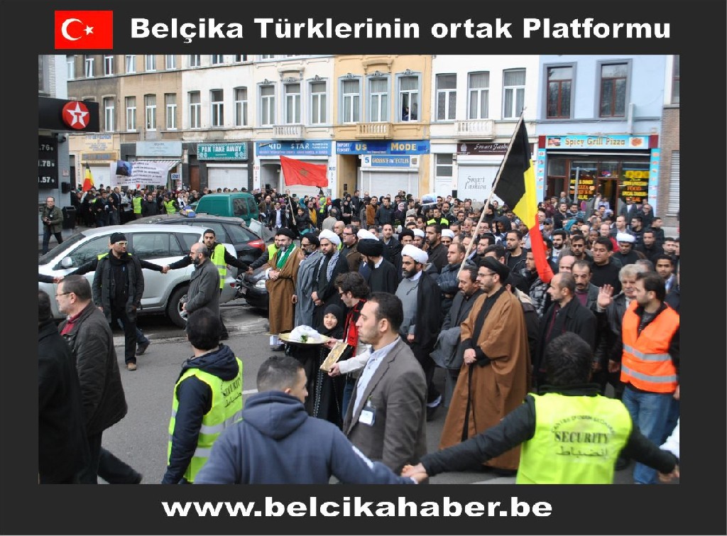 ŞEHİT EDİLEN ŞEYH ABDULLAH'A YÖNELİK SALDIRIYI BRÜKSEL'DE BİNLERCE KİŞİ  KINADI