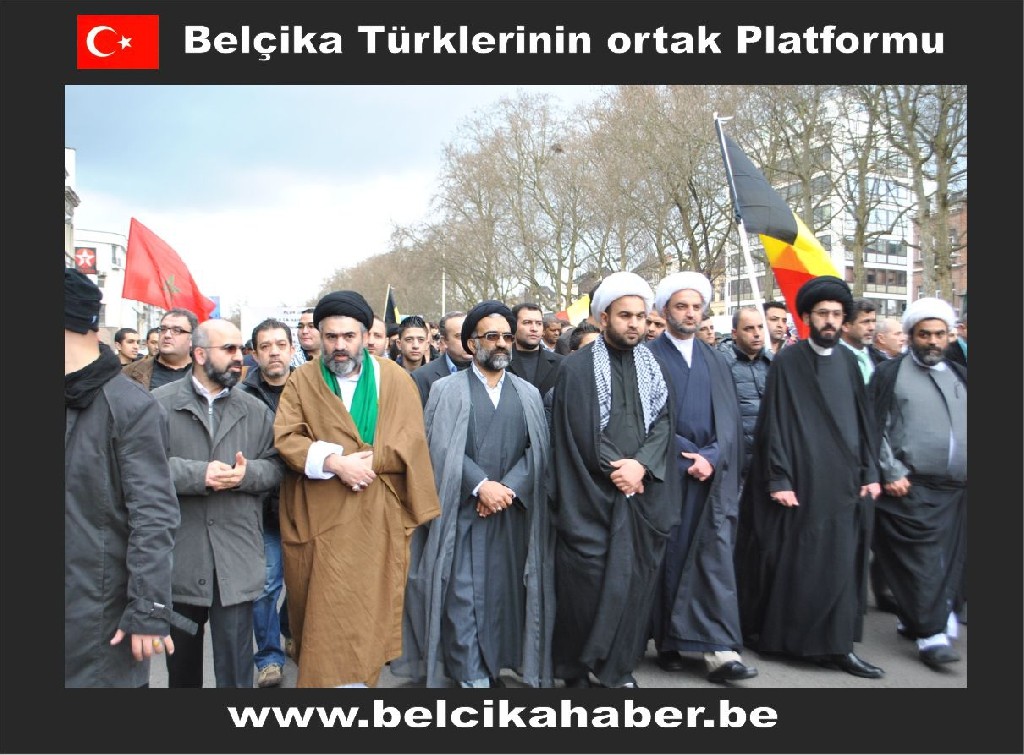 ŞEHİT EDİLEN ŞEYH ABDULLAH'A YÖNELİK SALDIRIYI BRÜKSEL'DE BİNLERCE KİŞİ  KINADI