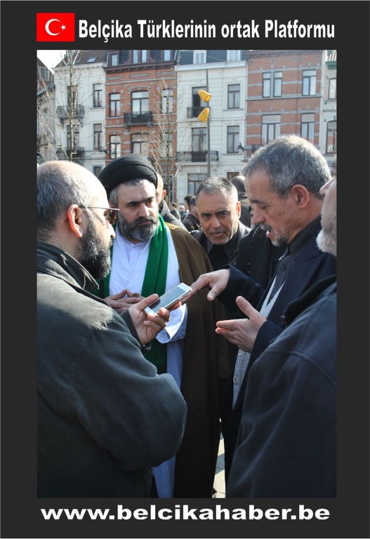 ŞEHİT EDİLEN ŞEYH ABDULLAH'A YÖNELİK SALDIRIYI BRÜKSEL'DE BİNLERCE KİŞİ  KINADI