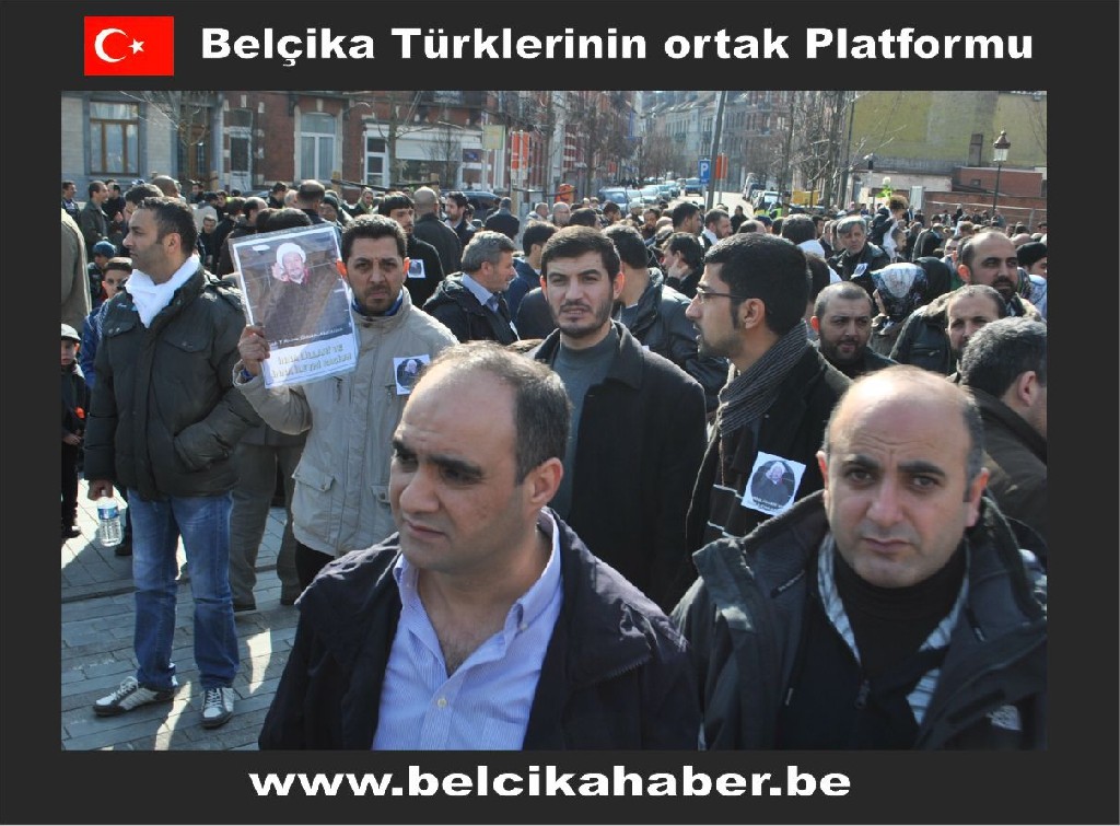 ŞEHİT EDİLEN ŞEYH ABDULLAH'A YÖNELİK SALDIRIYI BRÜKSEL'DE BİNLERCE KİŞİ  KINADI