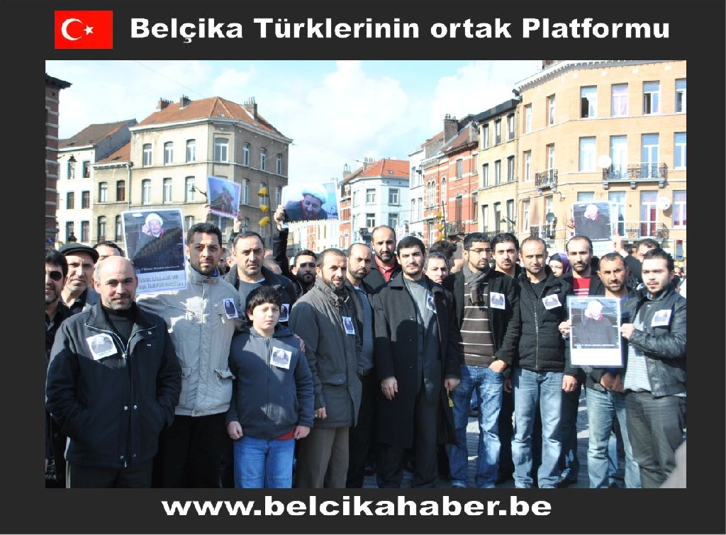 ŞEHİT EDİLEN ŞEYH ABDULLAH'A YÖNELİK SALDIRIYI BRÜKSEL'DE BİNLERCE KİŞİ  KINADI