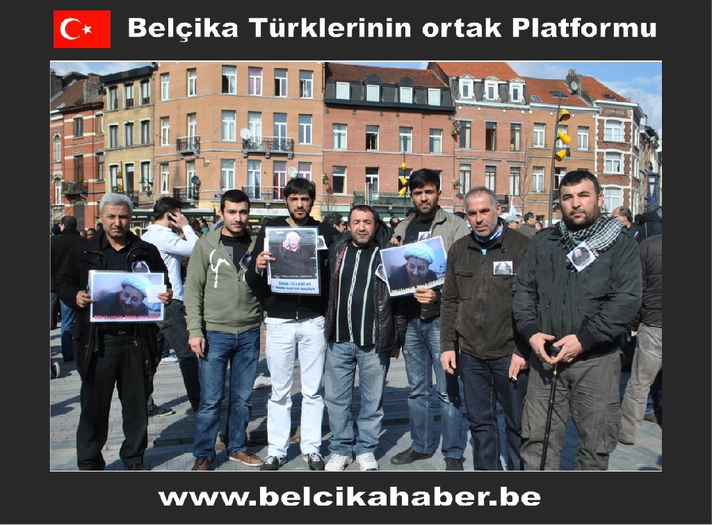 ŞEHİT EDİLEN ŞEYH ABDULLAH'A YÖNELİK SALDIRIYI BRÜKSEL'DE BİNLERCE KİŞİ  KINADI