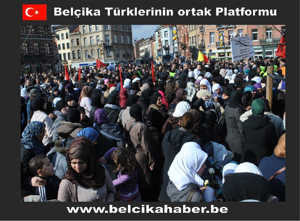 ŞEHİT EDİLEN ŞEYH ABDULLAH'A YÖNELİK SALDIRIYI BRÜKSEL'DE BİNLERCE KİŞİ  KINADI