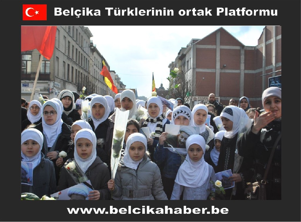 ŞEHİT EDİLEN ŞEYH ABDULLAH'A YÖNELİK SALDIRIYI BRÜKSEL'DE BİNLERCE KİŞİ  KINADI