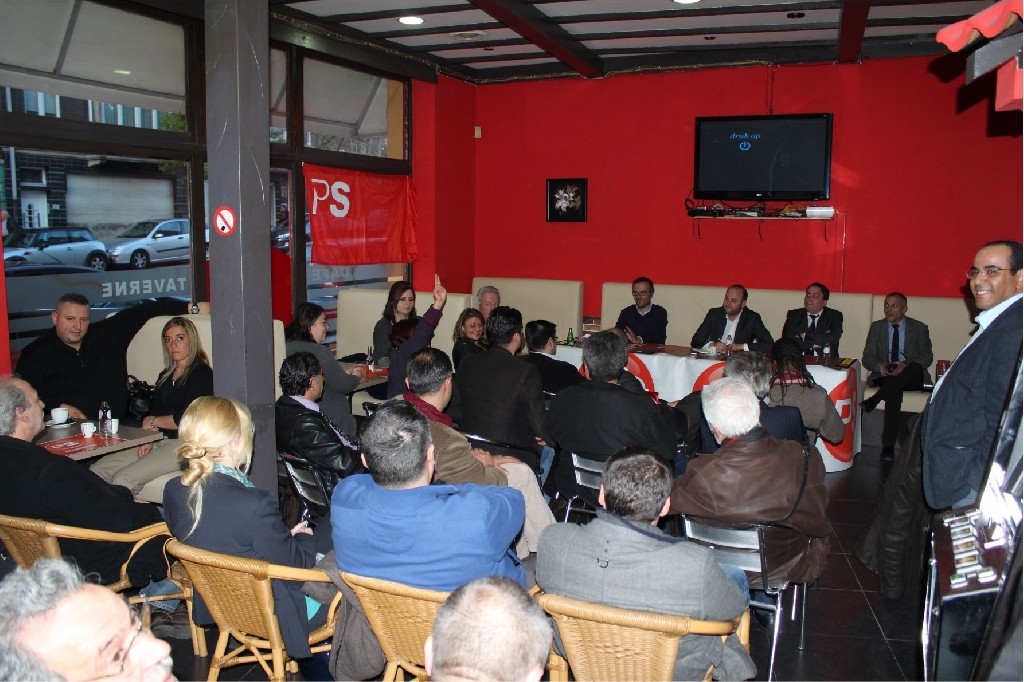 Sosyalist partisi Schaerbeek ilçe teşkilatı  esnafları dinledi.