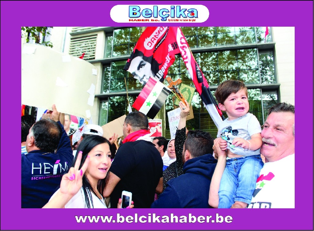 ABD BRÜKSEL BÜYÜKELÇİLİĞİ ÖNÜNDE SURİYE'YE SAVAŞA HAYIR  GÖSTERİSİ DÜZENLENDİ