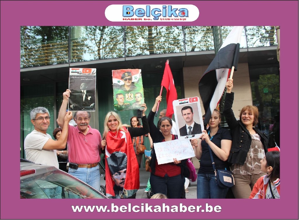ABD BRÜKSEL BÜYÜKELÇİLİĞİ ÖNÜNDE SURİYE'YE SAVAŞA HAYIR  GÖSTERİSİ DÜZENLENDİ