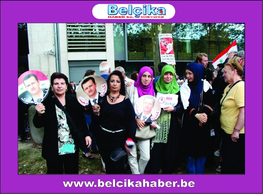 ABD BRÜKSEL BÜYÜKELÇİLİĞİ ÖNÜNDE SURİYE'YE SAVAŞA HAYIR  GÖSTERİSİ DÜZENLENDİ