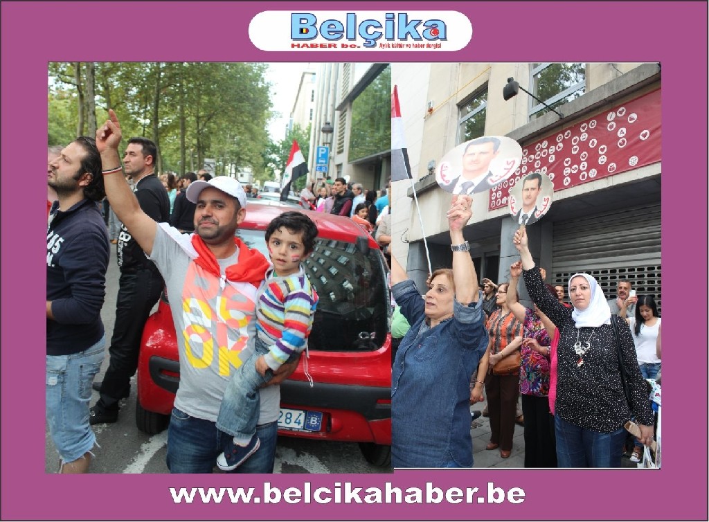 ABD BRÜKSEL BÜYÜKELÇİLİĞİ ÖNÜNDE SURİYE'YE SAVAŞA HAYIR  GÖSTERİSİ DÜZENLENDİ