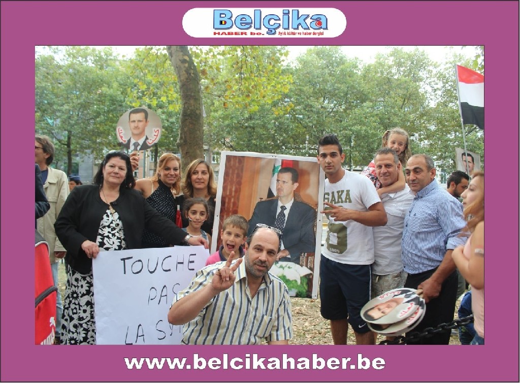 ABD BRÜKSEL BÜYÜKELÇİLİĞİ ÖNÜNDE SURİYE'YE SAVAŞA HAYIR  GÖSTERİSİ DÜZENLENDİ