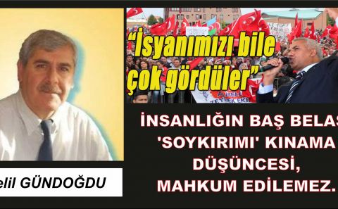 İNSANLIĞIN BAŞ BELASI â€˜SOYKIRIMIâ€™ KINAMA DÜŞÜNCESİ,  MAHKUM EDİLEMEZ /Celil GÜNDOĞDU