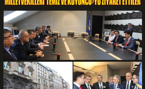 AZERBAYCAN HEYETİ BRÜKSEL PARLAMENTOSUNâ€™DA MİLLETVEKİLLERİ  TEMİZ VE KOYUNCUâ€™YU ZİYARET ETTİLER