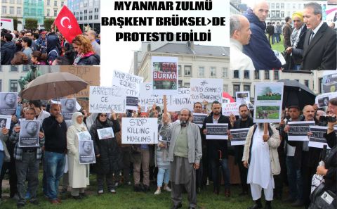 AVRUPA'NIN BAŞKENTİ BRÜKSEL'DE 'ARAKAN PROTESTOSU'