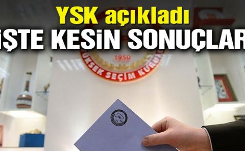 YSK kesin sonuçları açıkladı