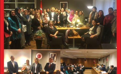 BELÇİKA TÜRK KADINLAR DERNEĞİ, BRÜKSEL BAŞKONSOLOSUNU ZİYARET EDİP, BİLGİLENDİRME TOPLANTISINA KATILDILAR 