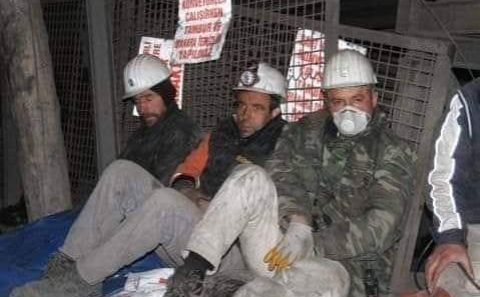 2 BİN METRE YERİN ALTINDA AÇLIK GREVİ YAPARAK SESLERİNİ DUYURMAYA ÇALIŞIYORLAR
