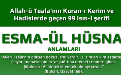 ~~Allah'ın 99 İsmi Ve Türkçe Anlamları (Esma-Ül Hüsna )