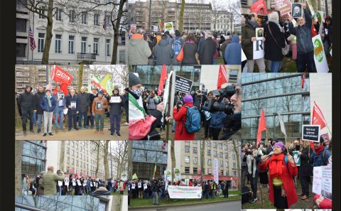 SAVAŞ KARŞITLARI BRÜKSELâ€™DE ABDâ€™Yİ PROTESTO ETTİLER