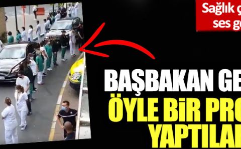 Sağlık çalışanlarından ses getiren eylem: Başbakan geçerken öyle bir protesto yaptılar ki