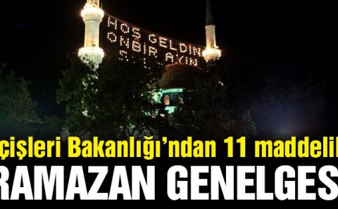 İçişleri Bakanlığıâ€™ndan Ramazan genelgesi
