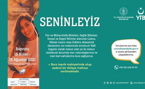 ~YTB â€™den; lisans, yüksek lisans ve doktora yapan yurt dışı vatandaşlara burs
