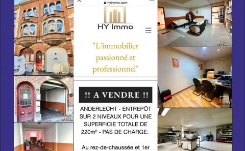 ~ANDERLECHT - ENTREPÃ”T SUR 2 NIVEAUX POUR UNE SUPERFICIE TOTALE DE 220mÂ² - PAS DE CHARGE.