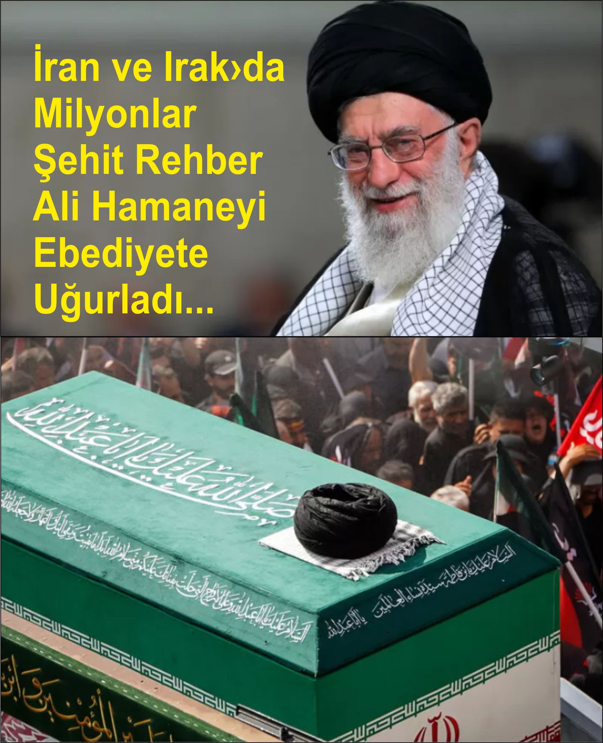 Şehit Devrim Lideri Kum kentinde milyonların katılımıyla son yolculuğuna uğurlanıyor